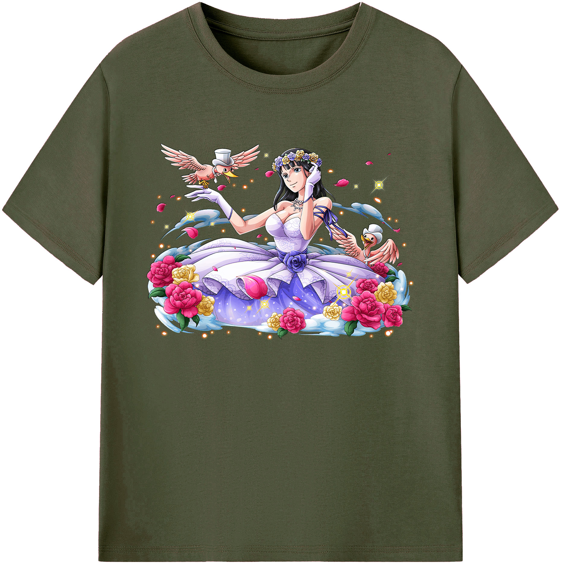 ワンピース ニコ・ロビン ONE PIECE Nico Robin 綿100％ メンズ半袖Tシャツ｜肌触りやわらか＆通気性